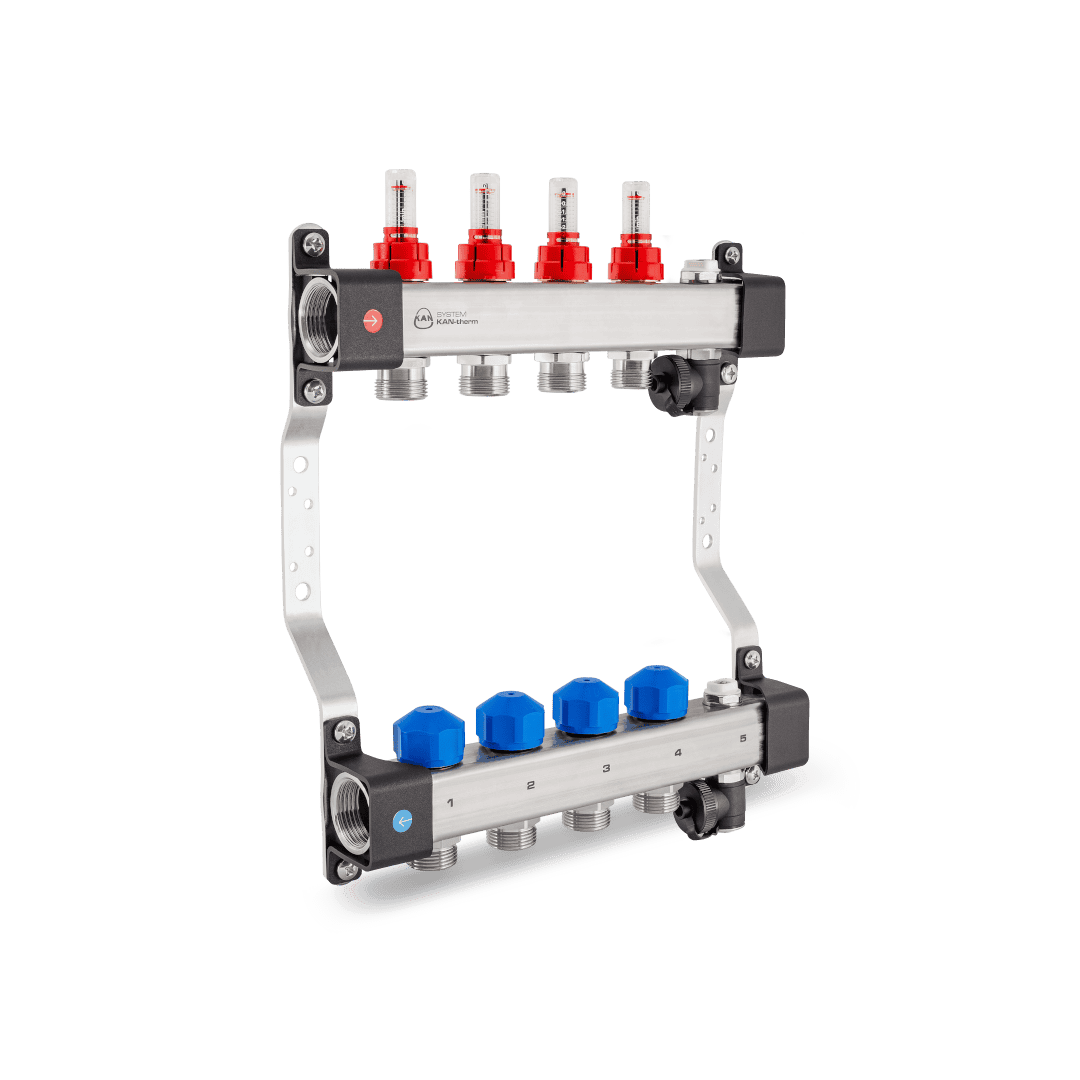 KAN-therm - InoxFlow manifolds - Manifolds with flow meters and valves for actuators and venting section - UFST series