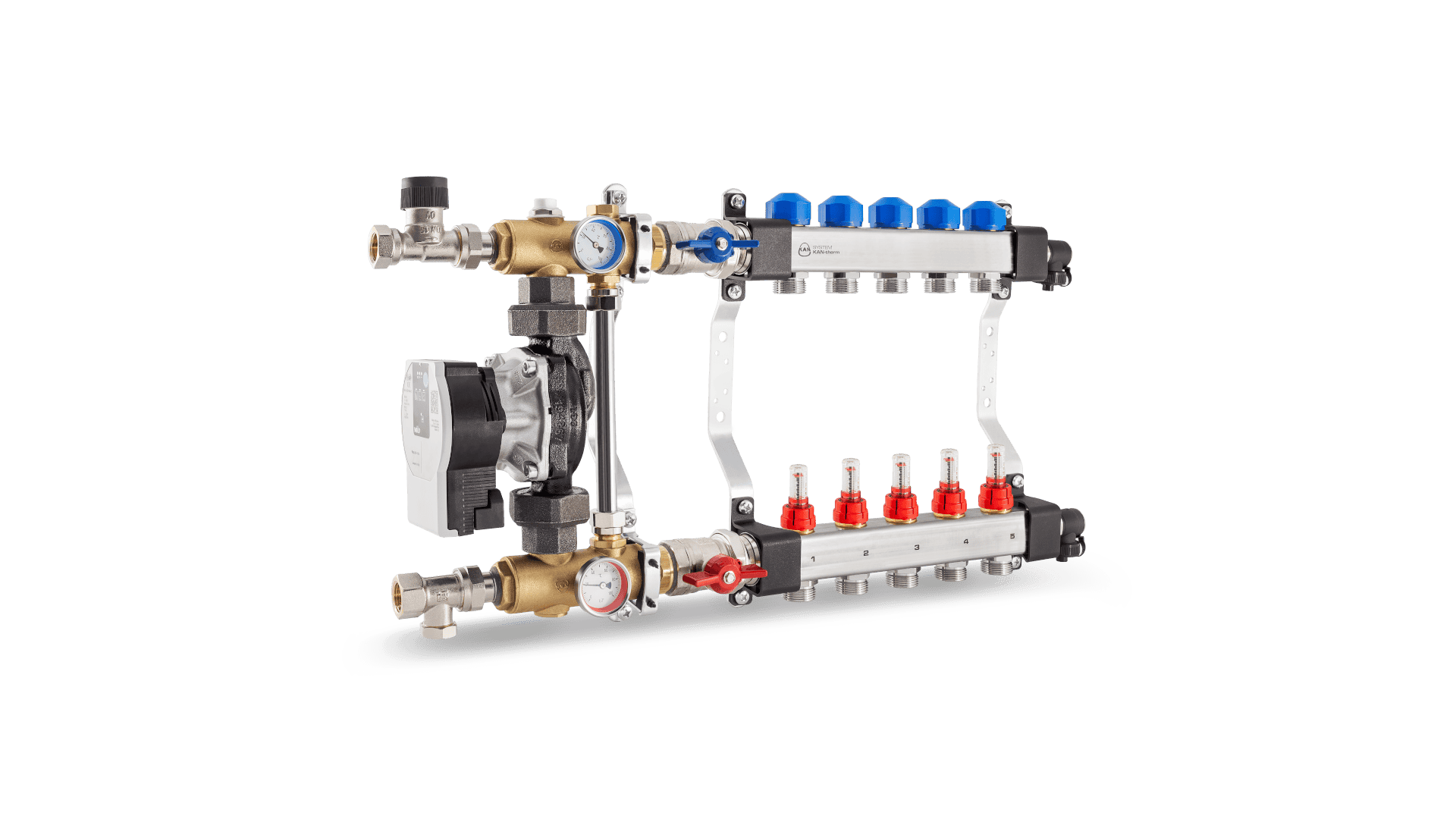 KAN-therm - InoxFlow manifolds - Pump mixing group with three-way thermostatic valve.